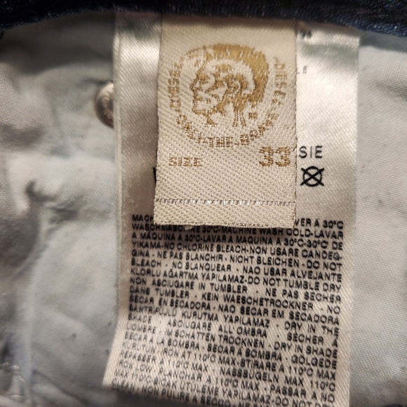 Diesel Jeans Men's 33 X 29 Blue Viker Button Fly Straight Leg Distressed Denim - Picture 7 of 9